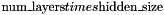 $ \text{num\_layers}times\text{hidden\_size} $